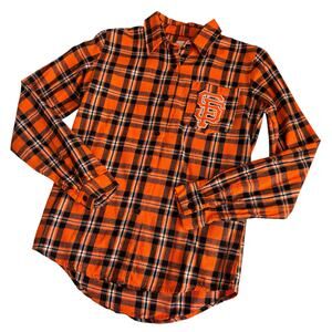 San Francisco Giant’s MLB Orange & Black Button Up Flannel Shirt Women’s Small